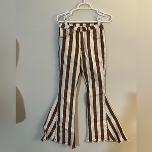 Bell bottom striped pants